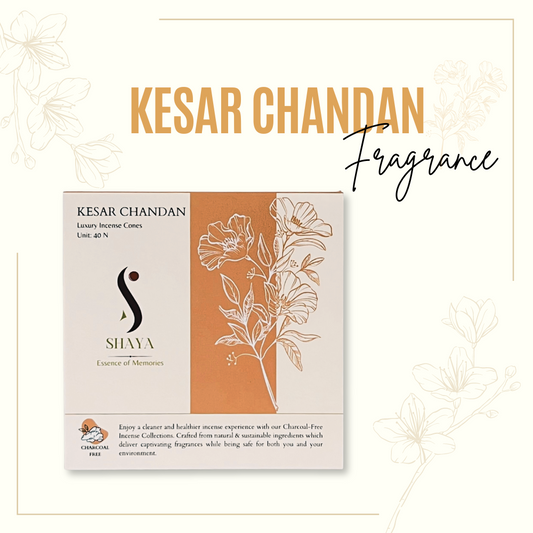 Kesar Chandan (Saffron & Sandalwood) - Luxury Incense Light Cones