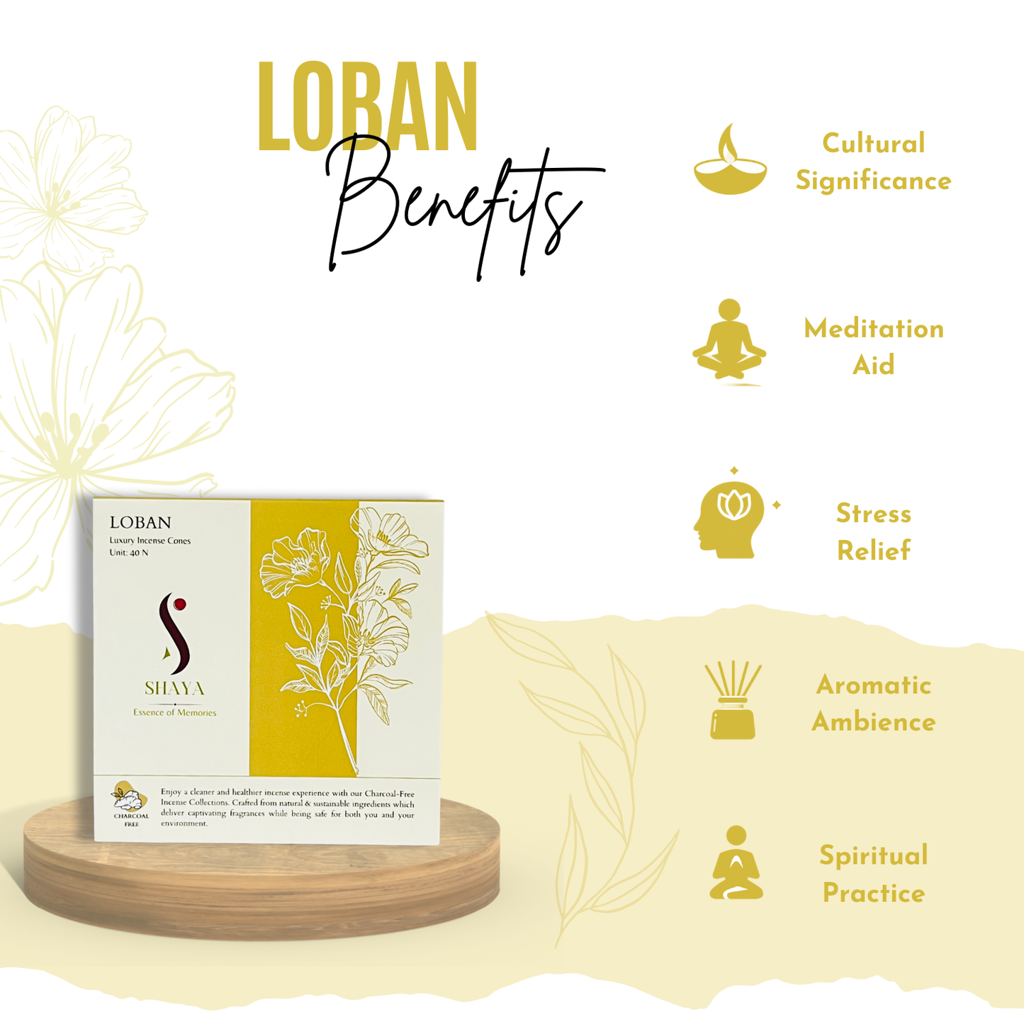 Loban (Resin of the Boswellia) - Luxury Incense Light Cones