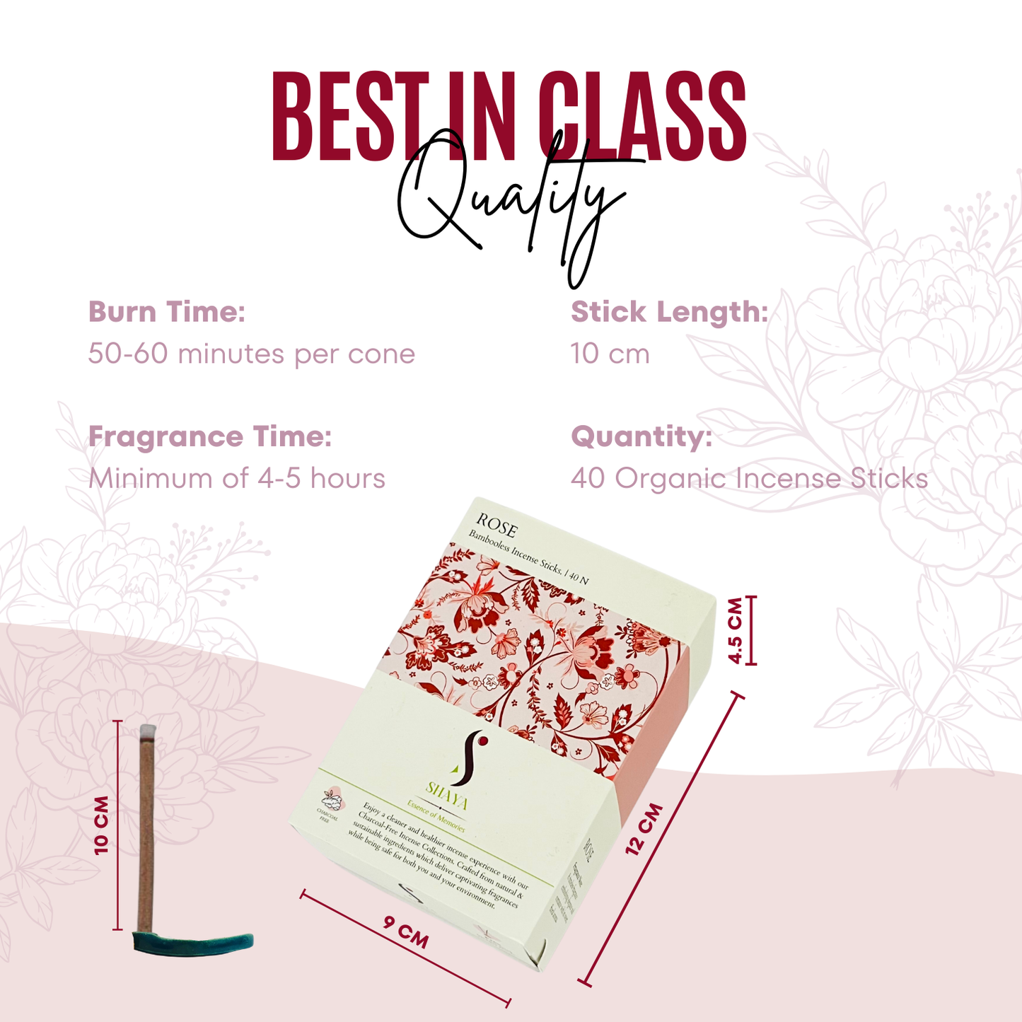 Rose (Gulab) - Luxury Dhoop Sticks - Bambooless