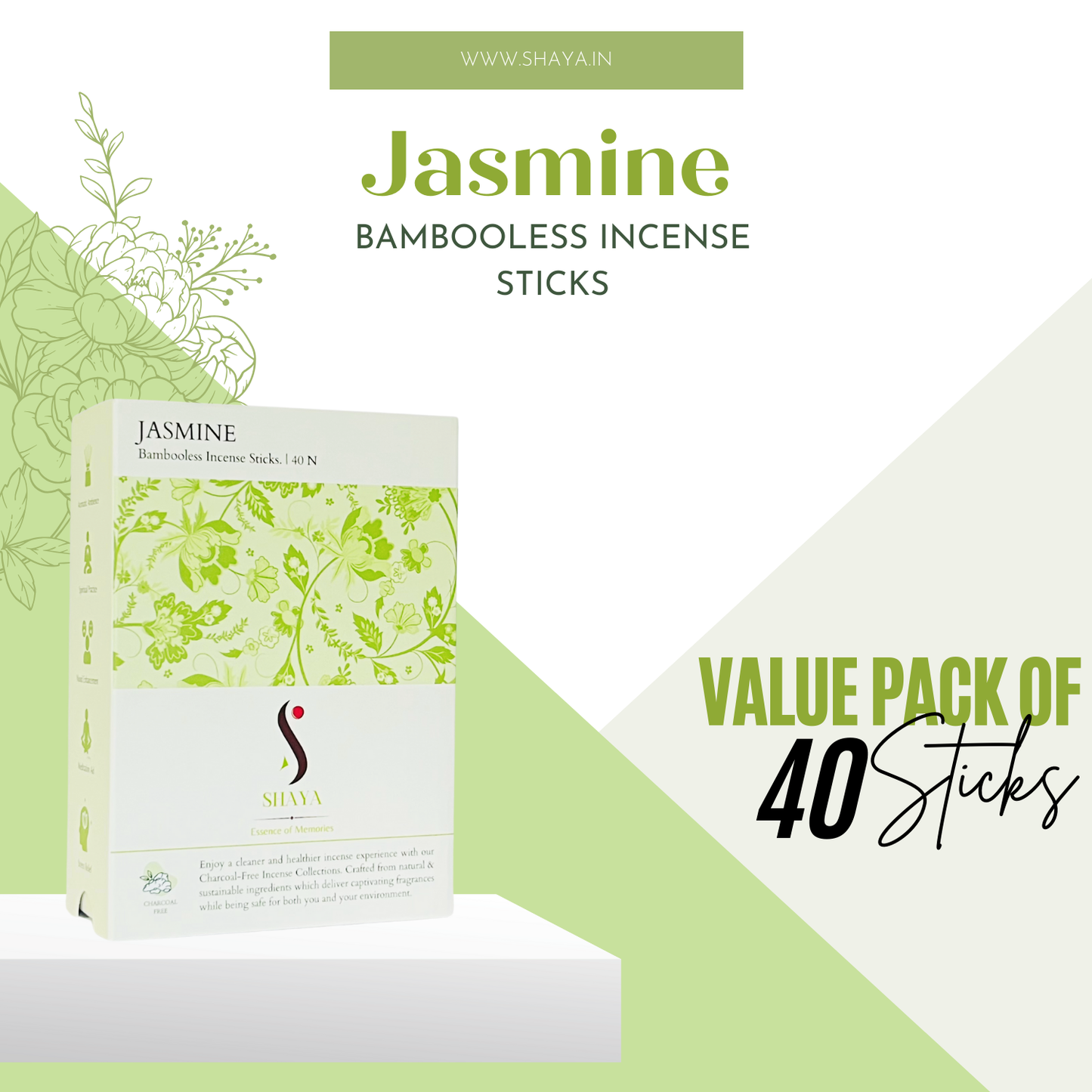 Jasmine - Luxury Dhoop Sticks - Bambooless