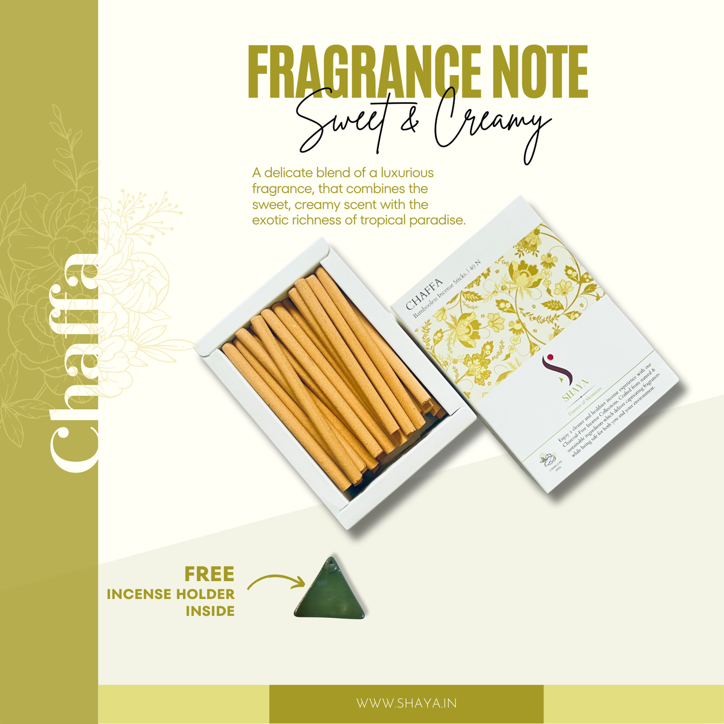 Chaffa (Plumeria) - Luxury Dhoop Sticks - Bambooless